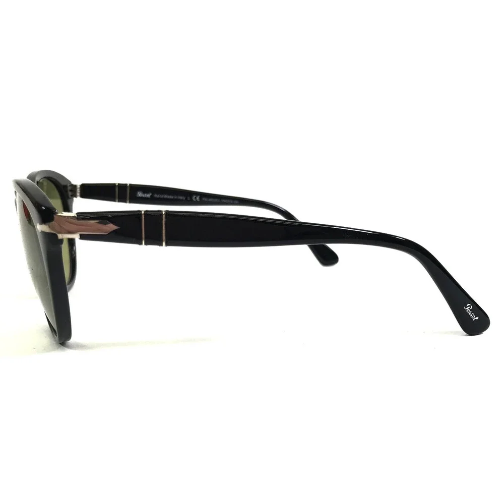 Persol Sunglasses 2990-S 95/83 Shiny Black Frames w Green Polarized Photochromic